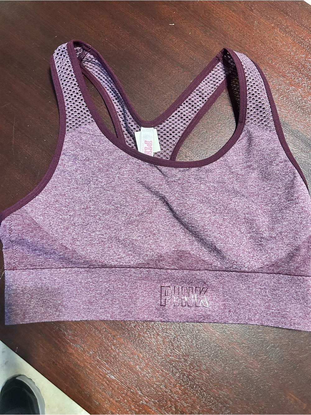 PINK Victoria's Secret Purple Marl Racerback Sports Bra